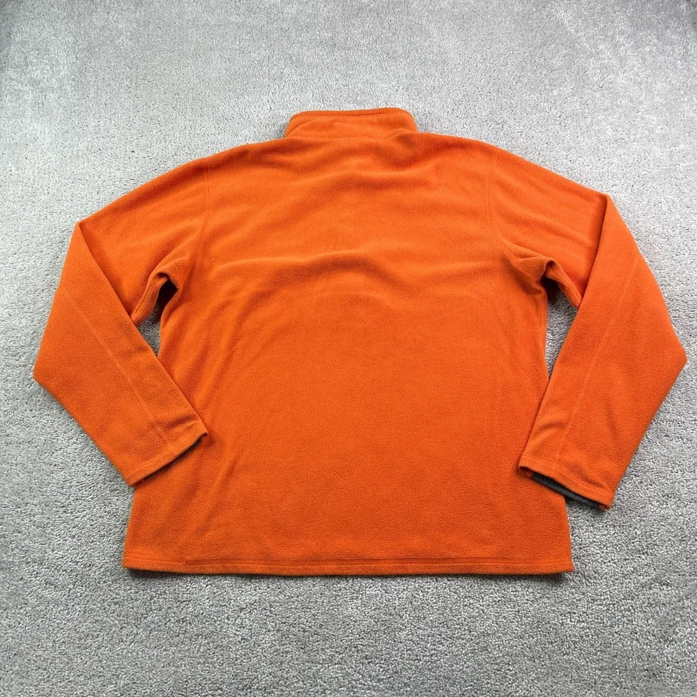 North Face Sweatshirt Mens Medium Orange Polartec Classic Fleece Quarter Zip